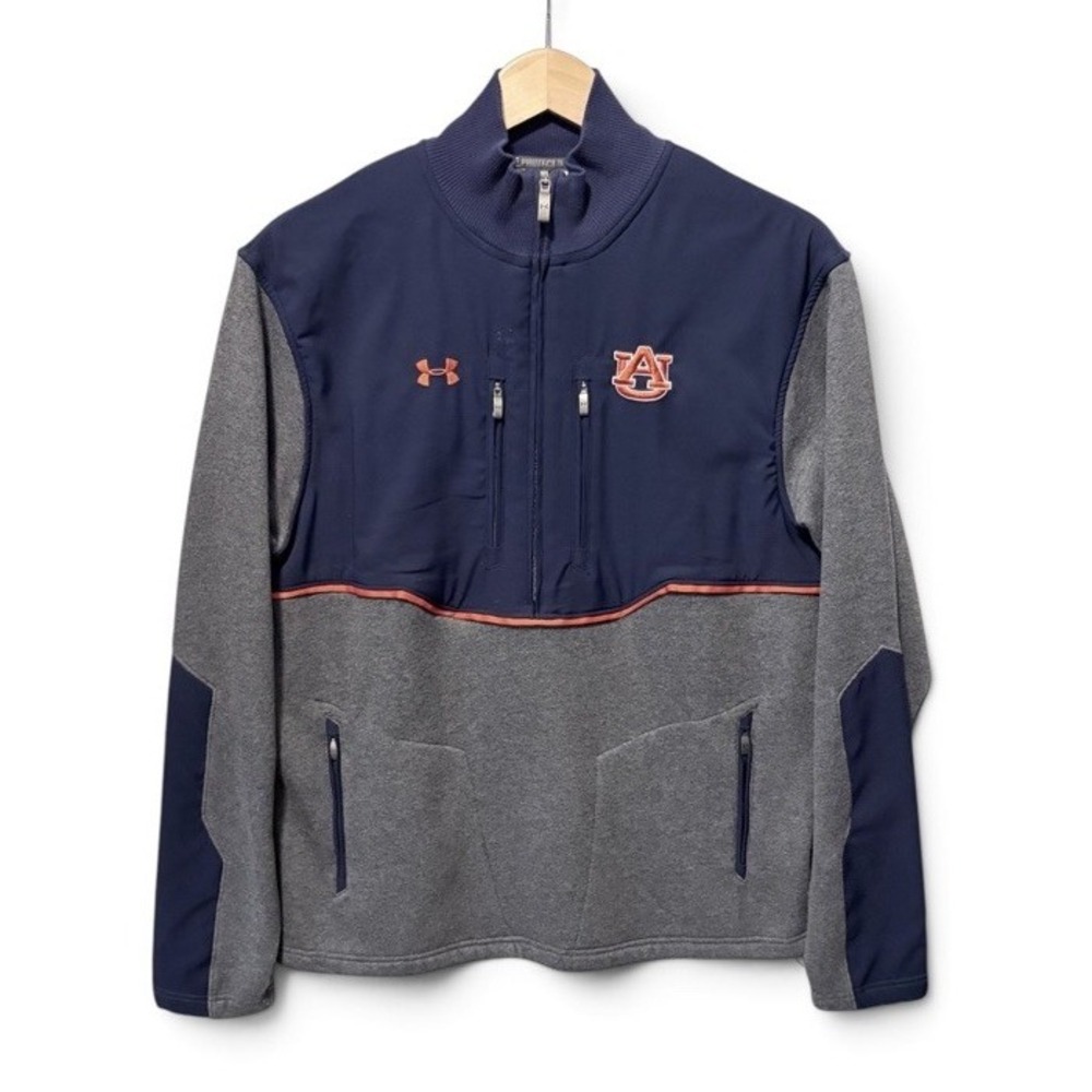 VTG Under Armour ColdGear Auburn Tigers War Eagle Pullover Jacket Loose Men M